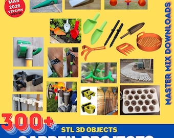 Garden 3D Printer STL Bundle – 300+ Planters, Tools, Hydroponics, Compost Bins, Birdhouses, Gnomes & Decor