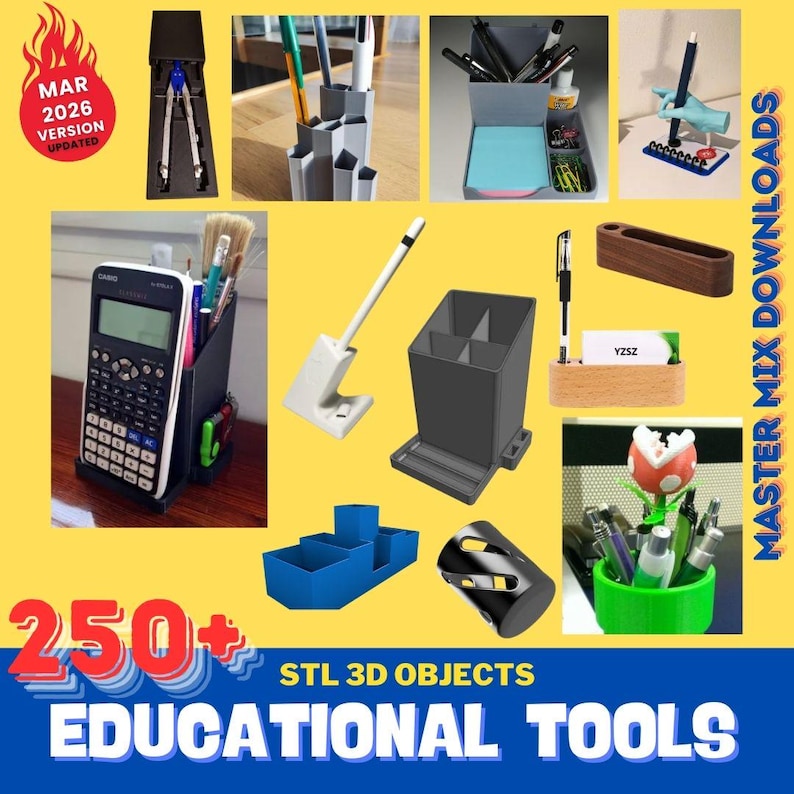 Educational 3D Printer STL Bundle – 250+ Classroom Tools, Math Supplies, Science Models & Homeschool Resources image 14
