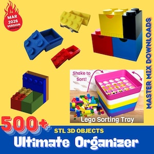 Pacchetto STL per stampante 3D Organizer: oltre 500 contenitori modulari, accessori per pannelli forati, organizer da scrivania e inserti per cassetti immagine 2