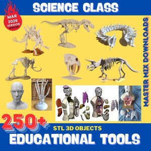 Educational 3D Printer STL Bundle – 250+ Classroom Tools, Math Supplies, Science Models & Homeschool Resources image 7