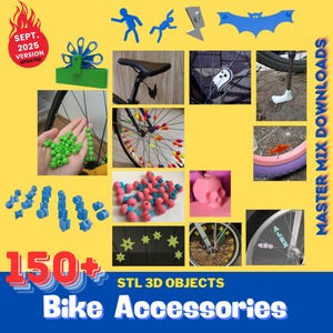 Bike Accessories 150+STL Bundle | Bottle Holders, Spoke Charms, Storage Mounts & More | Digital 3D Print Files