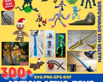 Articulating Toys 3D Printer STL Bundle – 300+ Robots, Dinosaurs, Animals, Fidgets & Fantasy Figures