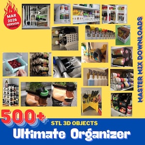 Pacchetto STL per stampante 3D Organizer: oltre 500 contenitori modulari, accessori per pannelli forati, organizer da scrivania e inserti per cassetti immagine 8