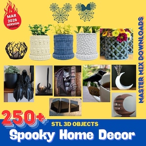 Spooky Home Decor 3D Printer STL Bundle – 250+ Pumpkins, Skeletons, Ghosts, Lanterns & Props
