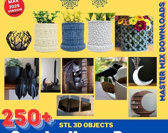 Spooky Home Decor 3D Printer STL Bundle – 250+ Pumpkins, Skeletons, Ghosts, Lanterns & Props