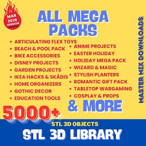 Mega pakiet drukarek 3D STL – ponad 5000 projektów do druku, wszystkie kolekcje w jednym pakiecie zdjęcie 3