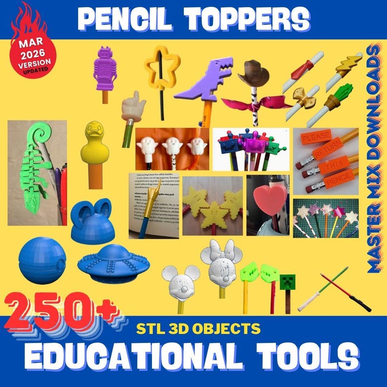 Educational 3D Printer STL Bundle – 250+ Classroom Tools, Math Supplies, Science Models & Homeschool Resources image 1