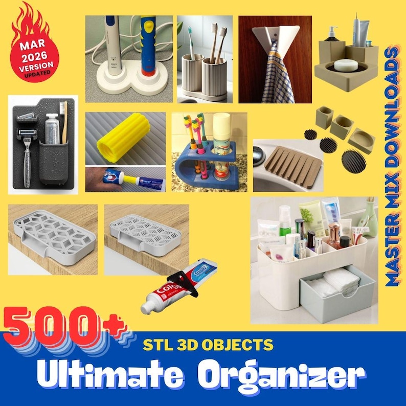 Pacchetto STL per stampante 3D Organizer: oltre 500 contenitori modulari, accessori per pannelli forati, organizer da scrivania e inserti per cassetti immagine 14