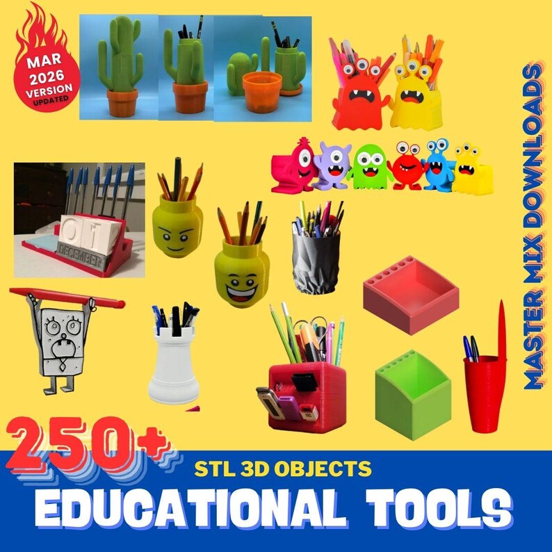 Educational 3D Printer STL Bundle – 250+ Classroom Tools, Math Supplies, Science Models & Homeschool Resources image 13