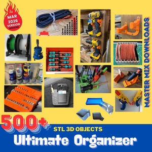 Pacchetto STL per stampante 3D Organizer: oltre 500 contenitori modulari, accessori per pannelli forati, organizer da scrivania e inserti per cassetti immagine 7