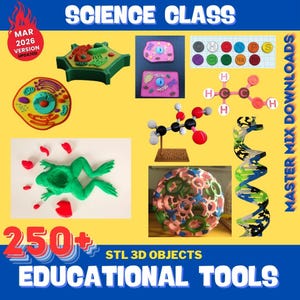 Educational 3D Printer STL Bundle – 250+ Classroom Tools, Math Supplies, Science Models & Homeschool Resources image 9