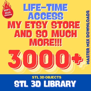 3D Printer STL Mega Bundle: 3000+ Printable Designs, Lifetime Access (Digital Download