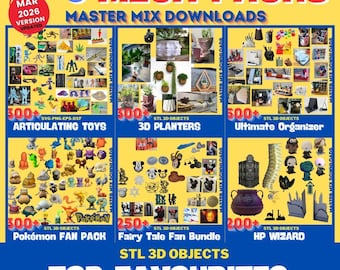 1000+ Top Favourites 3D Printer STL Files – Toys, Organizers, Planters, Fantasy Figures & More