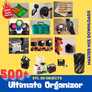 Pacchetto STL per stampante 3D Organizer: oltre 500 contenitori modulari, accessori per pannelli forati, organizer da scrivania e inserti per cassetti immagine 17