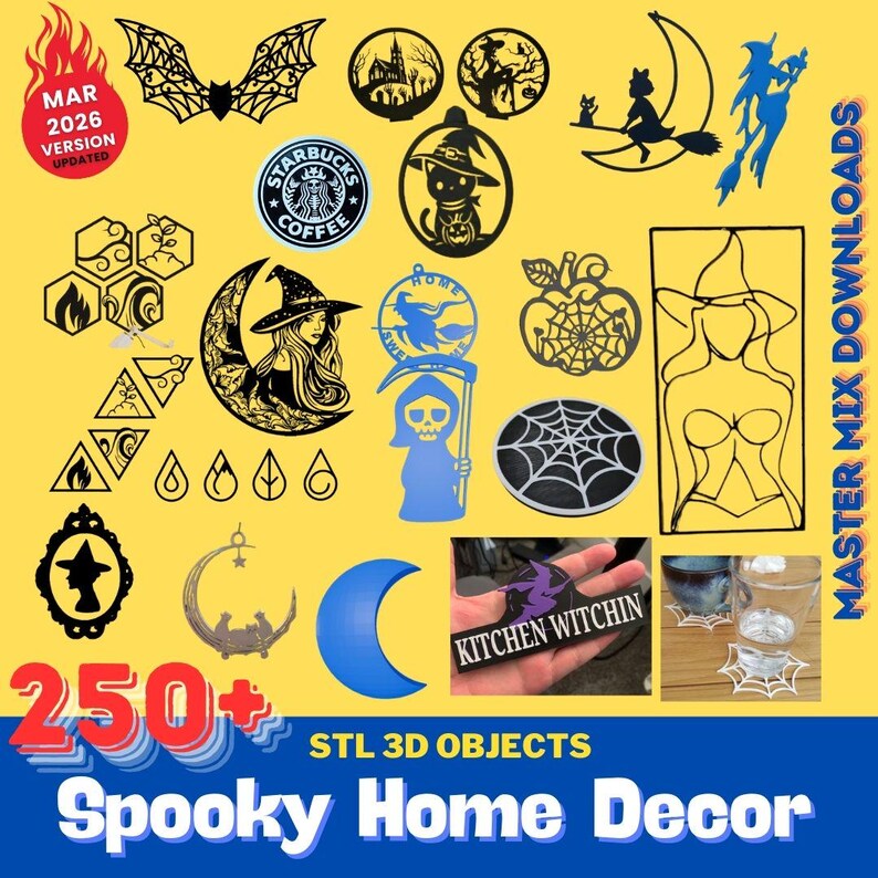 Spooky Home Decor 3D Printer STL Bundle – 250+ Pumpkins, Skeletons ...