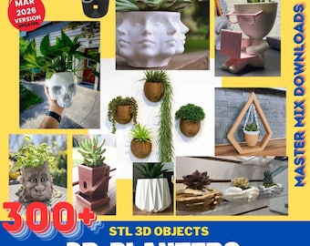 3D Planter STL Bundle – 300+ Plant Pots, Succulent Planters, Hanging, Geometric & Garden Decor