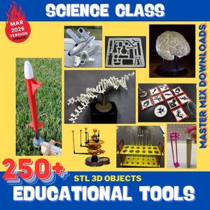 Educational 3D Printer STL Bundle – 250+ Classroom Tools, Math Supplies, Science Models & Homeschool Resources image 8
