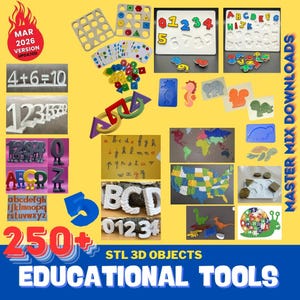 Educational 3D Printer STL Bundle – 250+ Classroom Tools, Math Supplies, Science Models & Homeschool Resources image 12