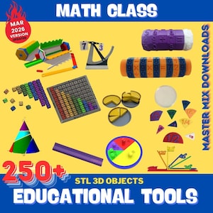 Educational 3D Printer STL Bundle – 250+ Classroom Tools, Math Supplies, Science Models & Homeschool Resources image 4