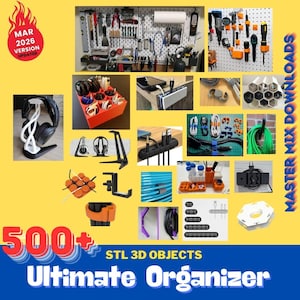 Pacchetto STL per stampante 3D Organizer: oltre 500 contenitori modulari, accessori per pannelli forati, organizer da scrivania e inserti per cassetti immagine 5