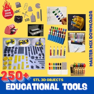 Educational 3D Printer STL Bundle – 250+ Classroom Tools, Math Supplies, Science Models & Homeschool Resources image 10