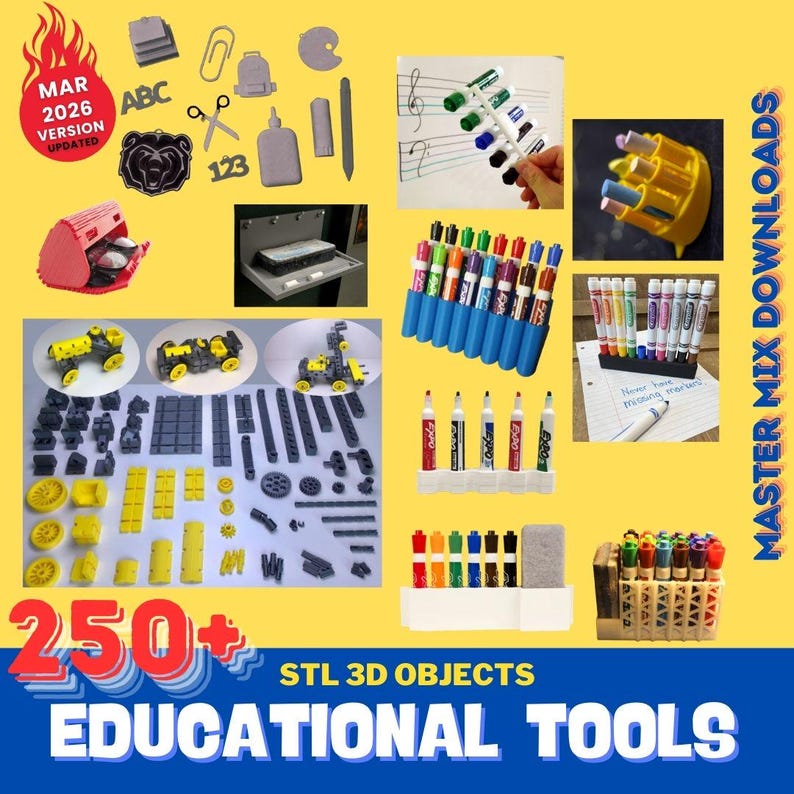 Educational 3D Printer STL Bundle – 250+ Classroom Tools, Math Supplies, Science Models & Homeschool Resources image 10