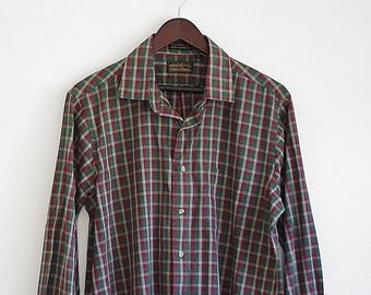 Vintage Mens Eddie Bauer Shirt, 90s Plaid Shirt, Mens Collared Button Down Shirt, Grunge Shirt, Button Up Shirt, XL 2XL