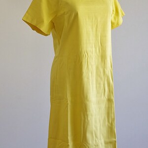 Vintage Yellow Shift Dress, 60s Dress, Mod Dress, Short Sleeve Dress, Medium Large image 2