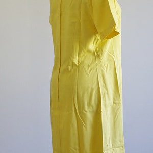 Vintage Yellow Shift Dress, 60s Dress, Mod Dress, Short Sleeve Dress, Medium Large image 7