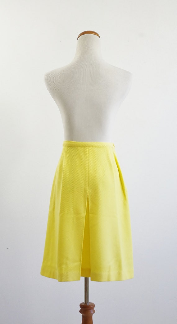 Vintage 60s Skirt, Yellow A Line Skirt, Mod Skirt… - image 4