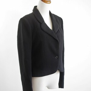 Vintage Oscar De La Renta Jacket, 80s Black Blazer, 1980s Jacket, Designer Vintage, Black Jacket, Cropped Blazer, Medium image 4