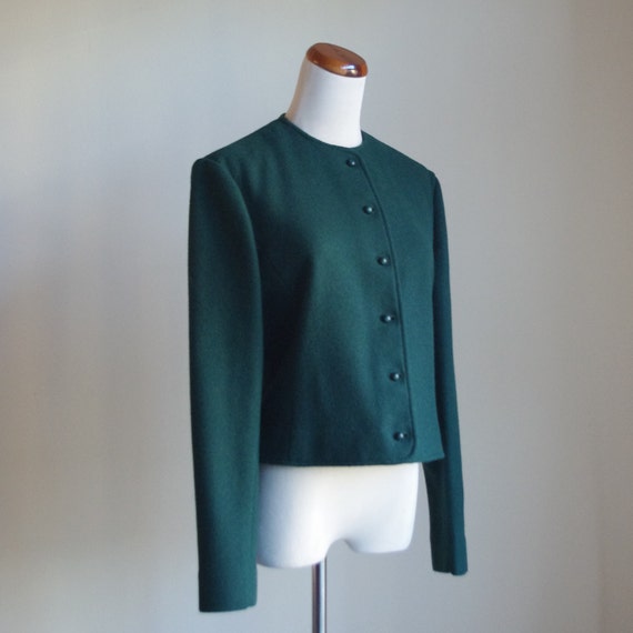 Vintage Pendleton Wool Jacket: Forest Green Boxy … - image 3