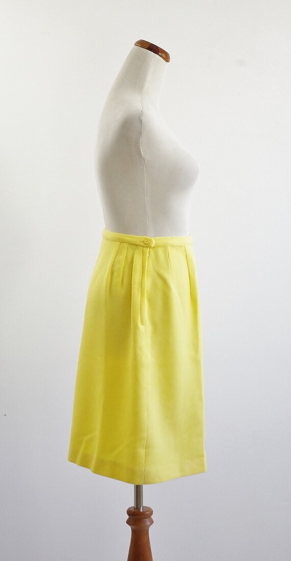 Vintage 60s Skirt, Yellow A Line Skirt, Mod Skirt… - image 5