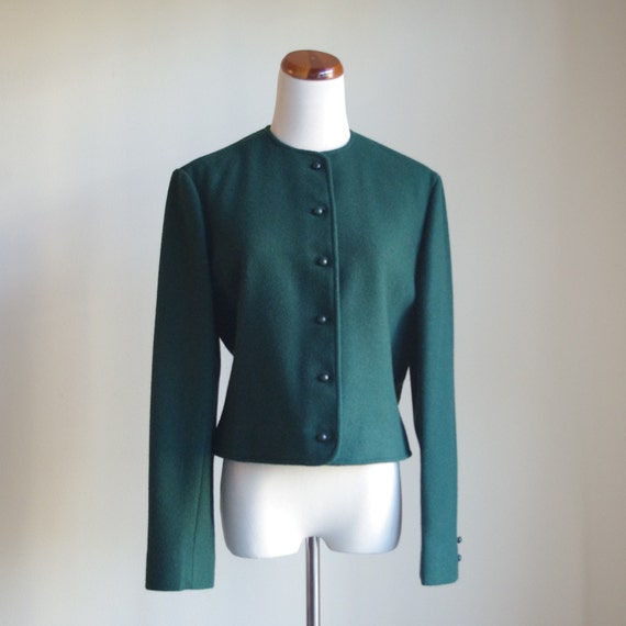 Vintage Pendleton Wool Jacket: Forest Green Boxy … - image 2