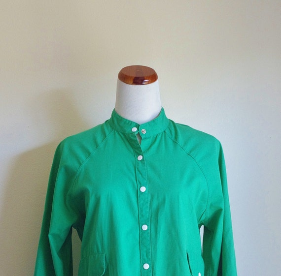 Vintage Cotton Jacket, Kelly Green Jacket, 80s Ja… - image 2