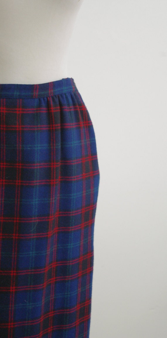Vintage Womens Pendleton Wool Skirt, Navy Blue Pe… - image 4
