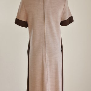 Vintage Womens Knit Dress, 60s Mod Dress, Short Sleeve Dress, Mock Turtleneck Shift Dress, Drop Waist Dress, Medium image 6