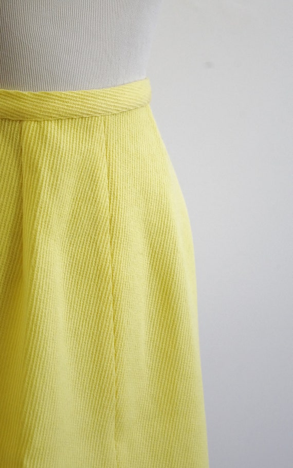 Vintage 60s Skirt, Yellow A Line Skirt, Mod Skirt… - image 7