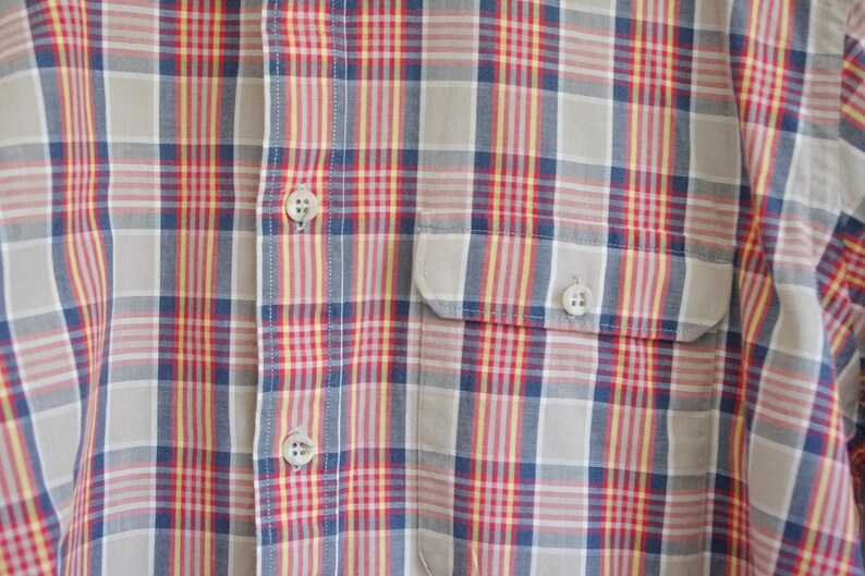 Vintage Mens Plaid Shirt 90s Plaid Shirt Cotton Shirt Long - Etsy