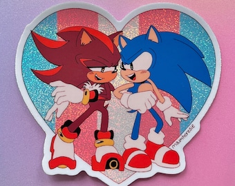 Sonadow Trans Pride Holographic Sticker Sonic the Hedgehog Shadow the Hedgehog LGBTQIA+