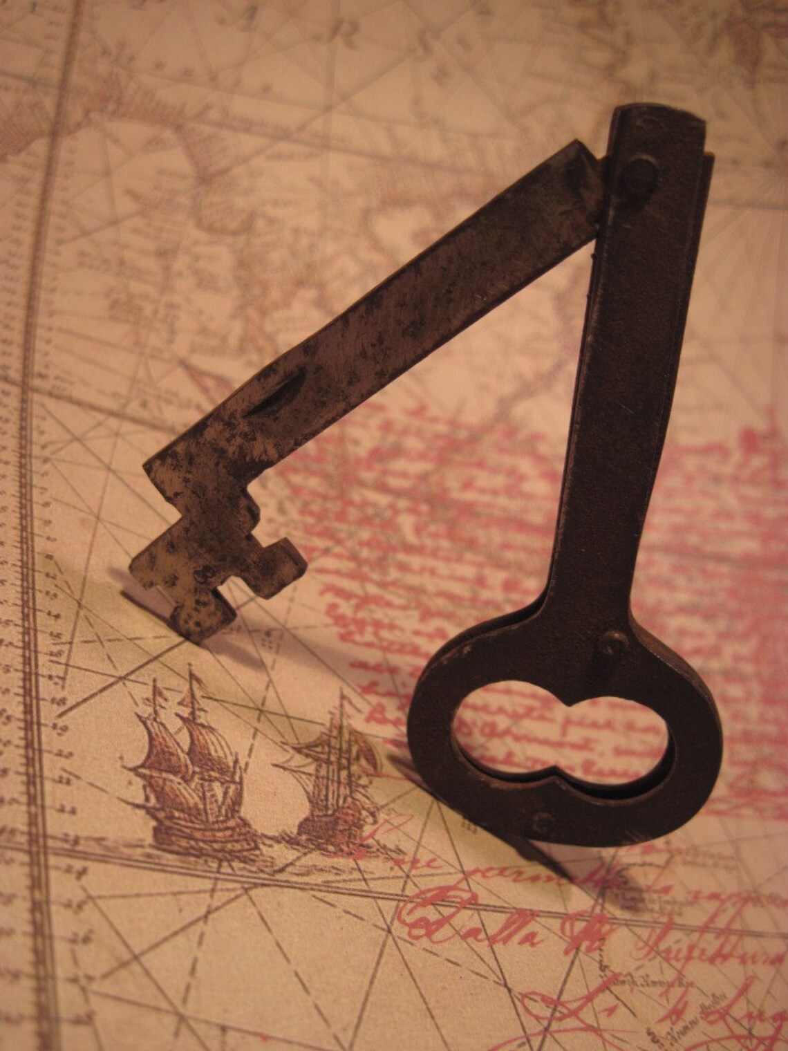 Antique 1800s Folding Skeleton Key unique jack knife style Etsy