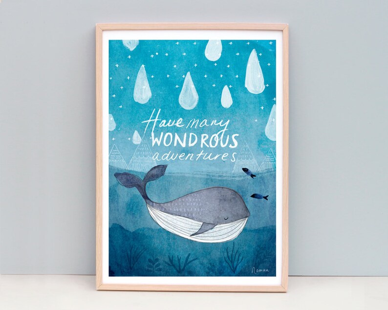 Whale Art Large Art Print Nursery Art Whale Watercolor Etsy