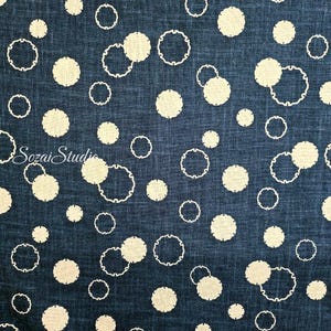 1 Yard Lucky YUKIWA Pattern, 100% Cotton Japanese Fabric: Indigo