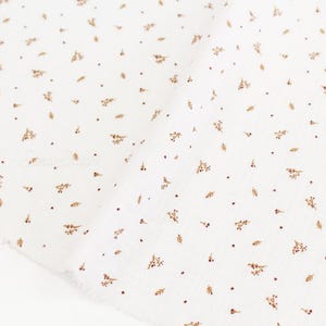 Small Tree Branch Fruit, White - 100% Cotton Double Gauze (Printed), by half yard
