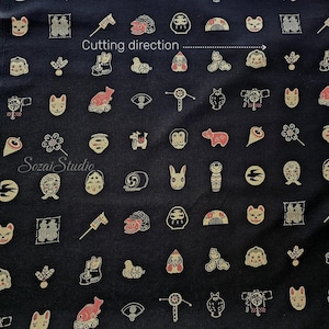 Japanese fabric - Takumi series, Traditional Wagara, Black - 100% Cotton Sheeting, by half yard