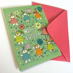 Beijos de Coelho - Cartão de Feliz Páscoa por Marina Ibrahim
