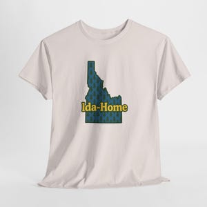 Ida-Home Unisex Heavy Cotton Tee, Idaho T-Shirt, Idaho State Pride Tee, Casual Wear, Gift for Locals, Comfort Clothing, hunting, fishing