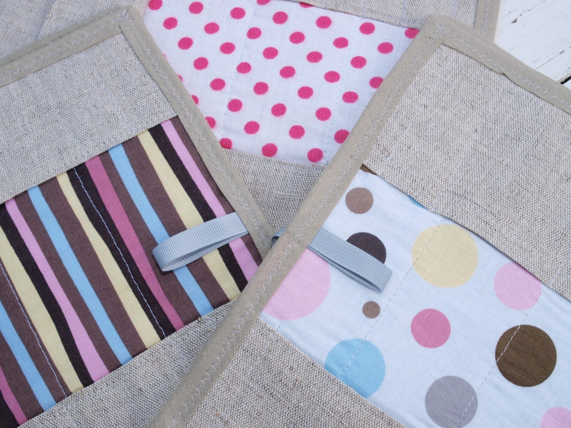 Set of 6 Linen Roll up Bags Travel Roll up Bags Cosmetic Etsy