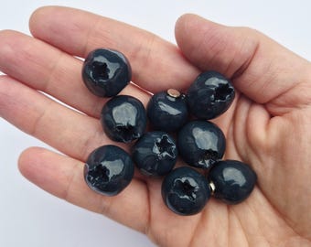 Blueberry Fridge Magnets: Handmade Clay Magnet Gift