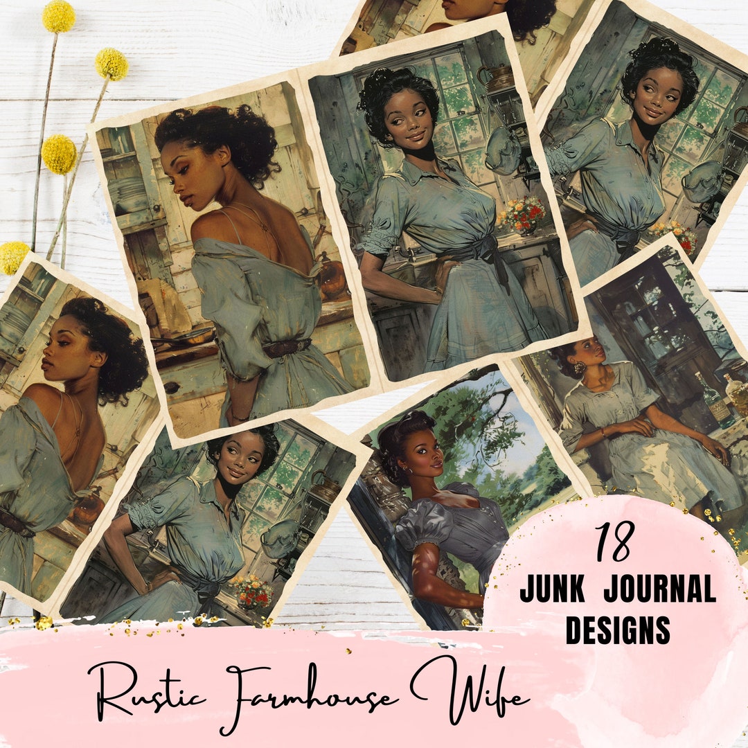 Old Rustic Farmhouse Photos of A Black Woman Junk Journal Kit Ephemera ...